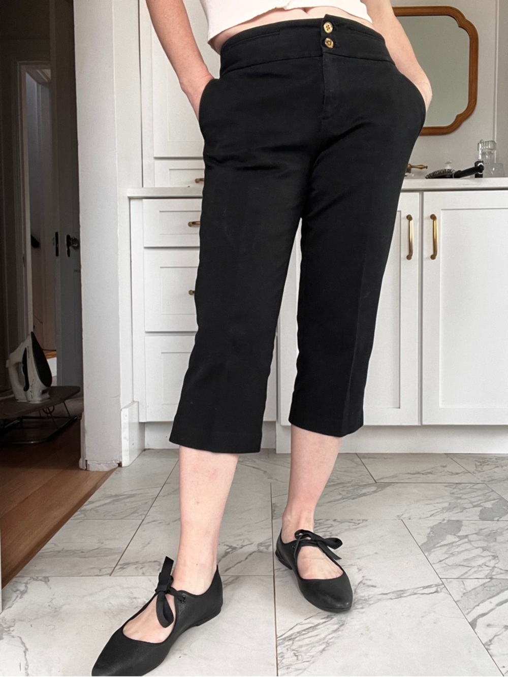 Ralph Lauren Black Cropped  cotton Capris